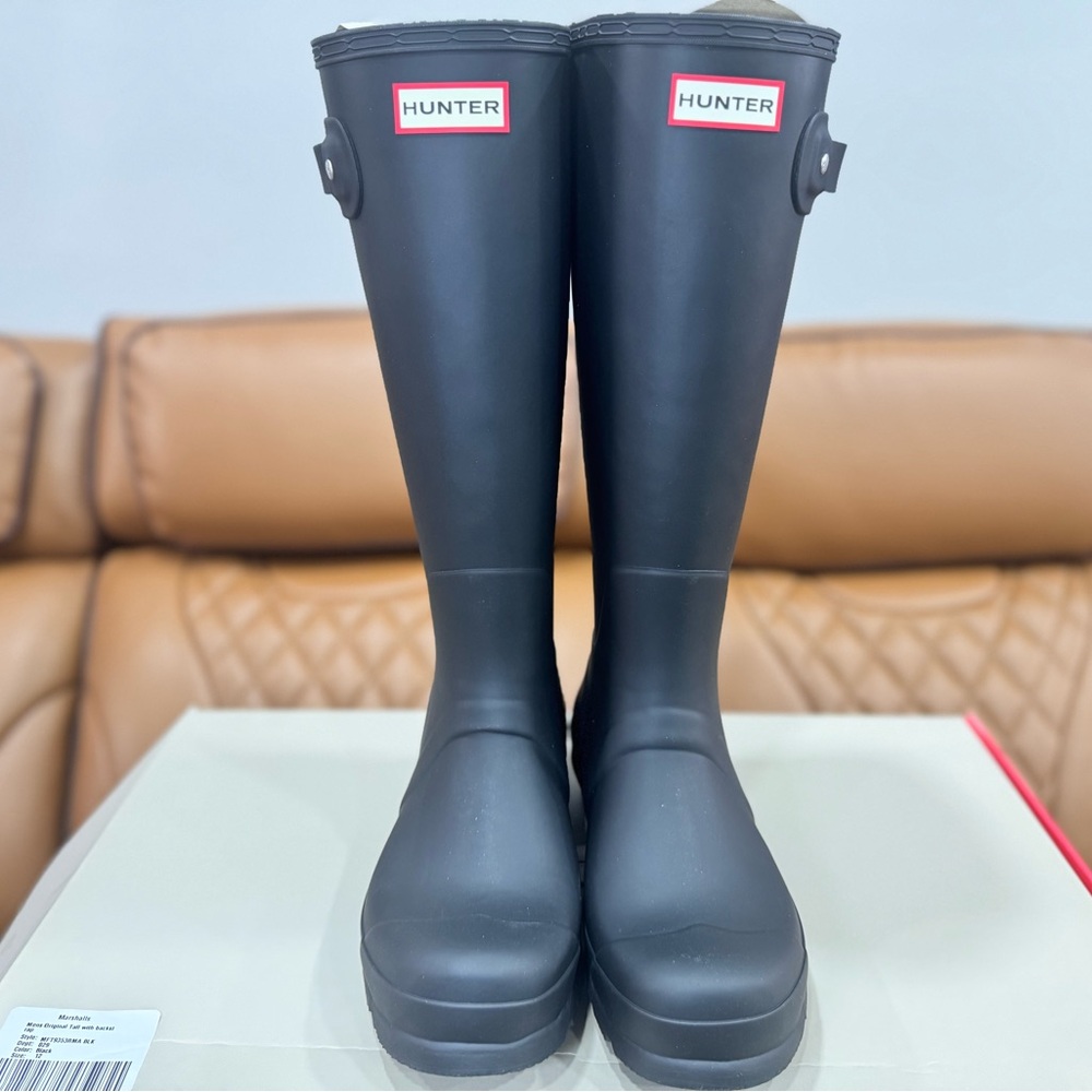 Hunter Black Tall Rain Boots